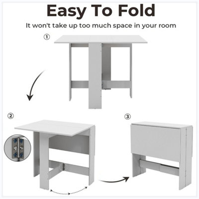 Modern Mobile Drop Leaf Folding Table Dining Table with Storage