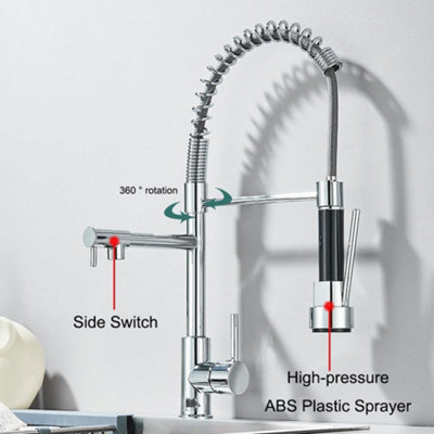 Modern Monobloc Pull Out Kitchen Mixer Tap Dual Spout Spray Single ...