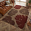 Modern Nature Print Easy to Clean Dining Room Rug-200cm X 285cm