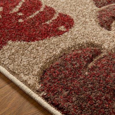 Modern Nature Print Easy to Clean Dining Room Rug-200cm X 285cm