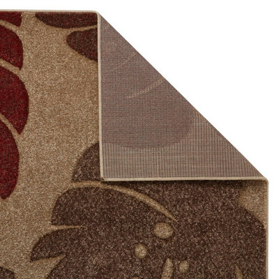 Modern Nature Print Easy to Clean Dining Room Rug-200cm X 285cm