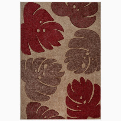 Modern Nature Print Easy to Clean Dining Room Rug-200cm X 285cm