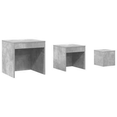Modern Nesting Tables 3 pcs Concrete Grey Engineered Wood