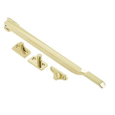 Modern Non-Lockable Casement Stays 250mm in Polished Brass Finish for Enhanced Window Functionality - Window Peg Bar