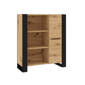 Modern Nuka Highboard Cabinet in Oak Artisan W900mm x H1100mm x D450mm