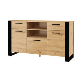 Modern Nuka Sideboard Cabinet in Oak Artisan W1550mm x H870mm x D450mm
