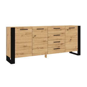 Modern Nuka Sideboard Cabinet in Oak Artisan W1970mm x H870mm x D450mm