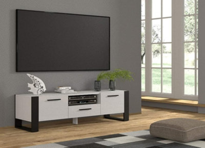 Modern Nuka TV Cabinet in White Matt W1600mm x H480mm x D430mm