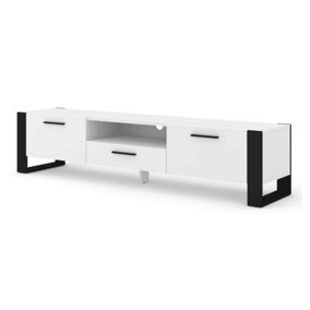 Modern Nuka TV Cabinet in White Matt W2000mm x H480mm x D430mm