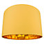 Modern Ochre Cotton Fabric 16" Floor/Pendant Lamp Shade with Shiny Golden Inner