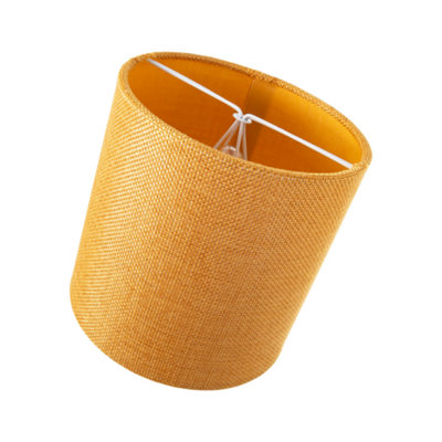 Modern Ochre Linen 6 Clip-On Candle Lamp Shade with Matching Cotton Inner