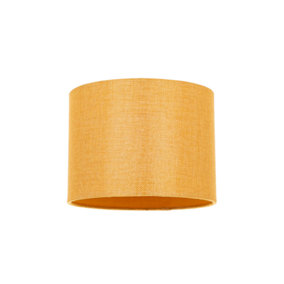 Modern Ochre Linen Fabric Small 8 Drum Lamp Shade with Matching Cotton Lining