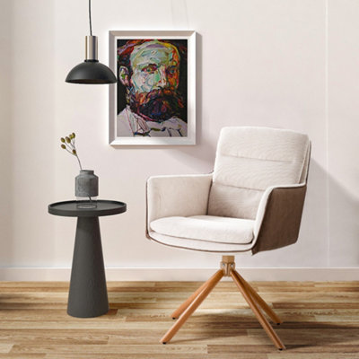 Modern Office Armchair with Wooden Legs Accent Chair No Wheels 89cm H DIY at B Q