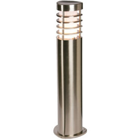 Modern Outdoor Bollard Light - 10.5W E27 LED - 500mm Height - Stainless Steel