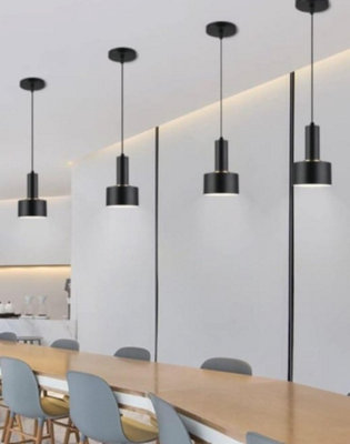 Modern Pendant Light Chandelier Adjustable Metal Pendant Lamp Black