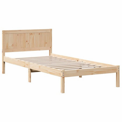 Modern Pine Wood Bed Frame Natural Solid Wood 80 x 200 cm Durable