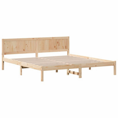 Modern Pine Wood Bed Frame Natural Wood Solid Pine wood 180 x 200 cm