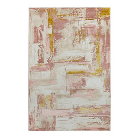 Modern Pink Rug, Abstract Rug for Bedroom, Stain-Resistant Rug for DiningRoom, Abstract Pink Rug-120cm X 170cm