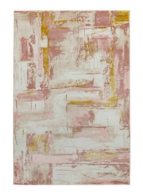 Modern Pink Rug, Abstract Rug for Bedroom, Stain-Resistant Rug for DiningRoom, Abstract Pink Rug-200cm X 290cm