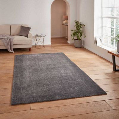 Modern Plain Easy to Clean Shaggy Rug for Living Room, Dining Room, Bedroom - 160cm X 230cm