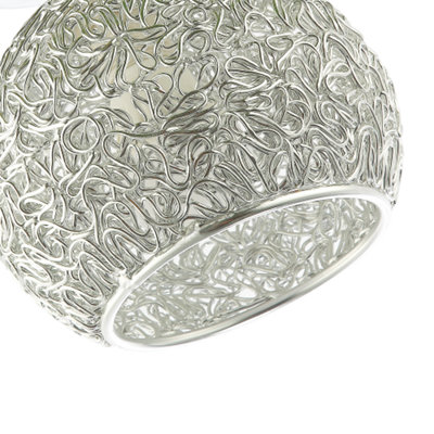 Modern Polished Chrome Ceiling Light Fitting with Twisting Metal Shade