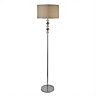 Modern Polished Chrome Floor Standing Lamp with Grey Shade from Lights4Living
