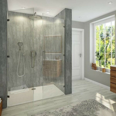 Modern PVC Waterproof Shower Panel 1000x2400x10 mm -Matt Lava Grey