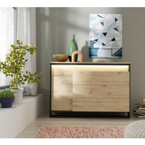 Modern Quant 04 Chest of Drawers with 6 Drawers and LED Lighting H)910mm (W)1300mm (D)410mm - Efficient Clothing Storage