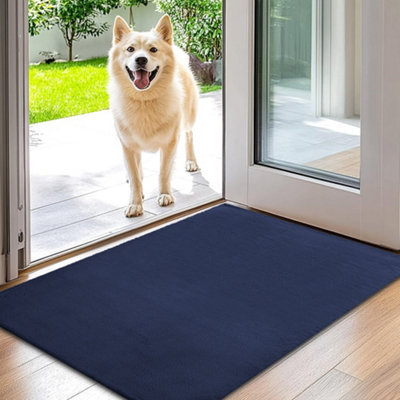 Modern Rabbit Fur Rug Bedroom Kitchen Indoor/Outdoor Floor Mats Navy ...