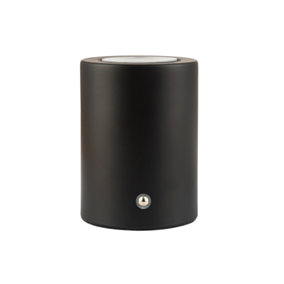 Modern Rechargeable Can-Style Table Lamp in Matte Black with Touch Dimmer Button