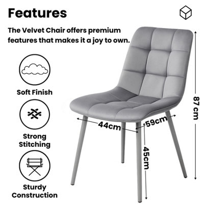Modern Rectangle Dining Table Set With 2 Grey Velvet Chairs And 1 Grey ...