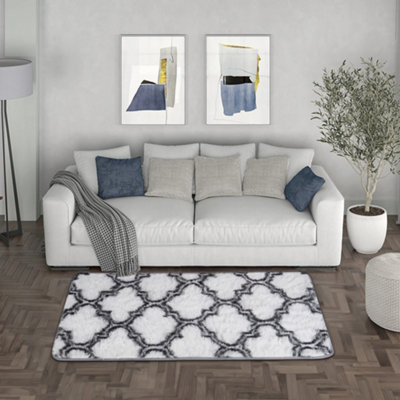 Modern Rectangle Geometric Indoor Shag Area Rugs Plush Fluffy Carpets ...