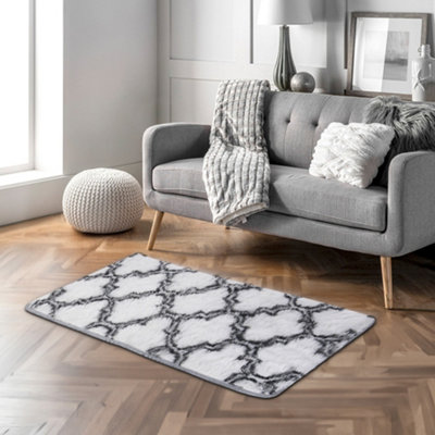 Modern Rectangle Geometric Indoor Shag Area Rugs Plush Fluffy Carpets ...