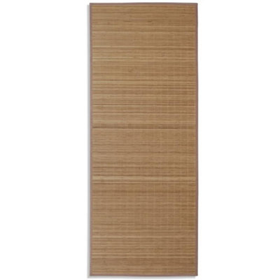 Modern Rectangular Brown Bamboo Rug 80 x 200 cm