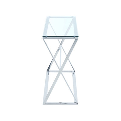 Modern Rectangular Side End Bedside Table with Metal Base 120cm W x 40cm D x 78cm H