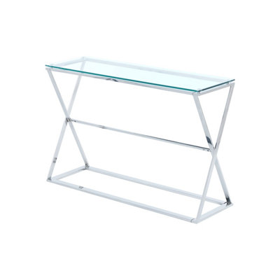 Modern Rectangular Side End Bedside Table with Metal Base 120cm W x 40cm D x 78cm H