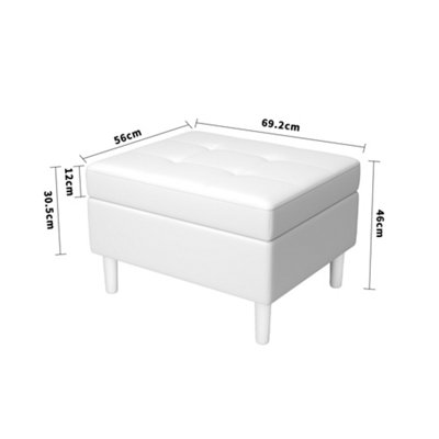 Modern Rectangular Tufted Velvet Storage Foot Stool