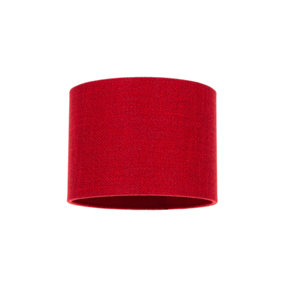 Modern Red Linen Fabric Small 8 Drum Lamp Shade with Matching Cotton Lining