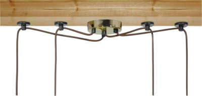 Modern Retro Industrial Pendant E27 Ceiling Light Lamp Cluster - Antique Brass