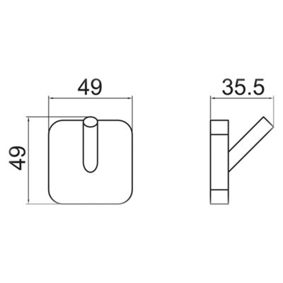 Modern Robe Hook Single Bathroom Towel Square Wall Mounted Hanger Easy Install