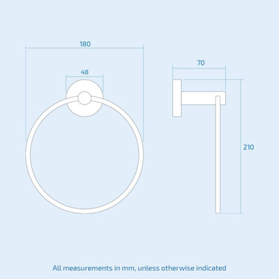 Modern Round Black Matte Towel Ring