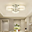 Modern Round Chandelier Acrylic LED Ceiling Light with Crystal Accent Color Changing