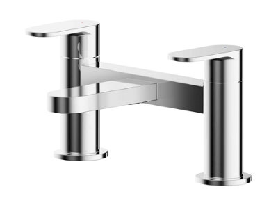 Modern Round Deck Mounted Bath Filler Tap - Chrome