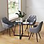 Modern Round Dining Table with Glass Top Dia 900 mm