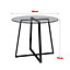 Modern Round Dining Table with Glass Top Dia 900 mm