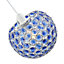 Modern Round Globe Easy Fit Pendant Shade with Small Blue Acrylic Bead Jewels
