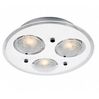 Modern Round LED Bathroom Flush Ceiling Light with Clear/Frosted Glass Plate