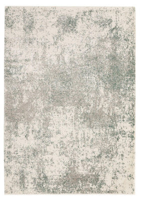 Modern Rug, Abstract Bedroom, & LivingRoom Rug, Luxurious DiningRoom Rug, 17.5mm Pile Cream Sage Rug-120cm X 170cm