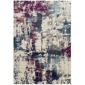 Modern Rug, Abstract Bedroom Rug, Stain-Resistant DiningRoom Rug, Easy to Clean Abstract Rug, Navy Rug-120cm X 170cm