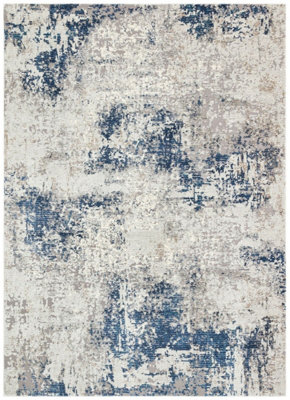 Modern Rug, Abstract Rug for Bedroom, & Living Room, Stain-Resistant Modern Rug, 7mm Thick Blue Rug-160cm X 220cm